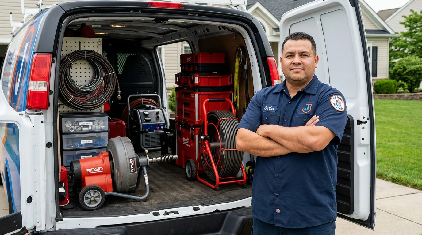 Professional drain cleaning equipment and Johns Plumbing LLC plumber in San Benito