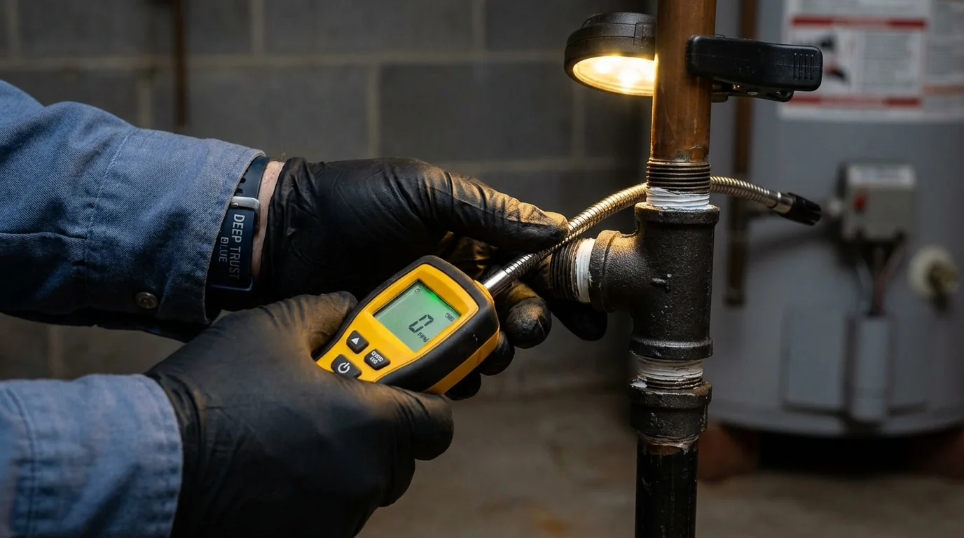 Gas leak detection with electronic sniffer by Johns Plumbing LLC in San Benito
