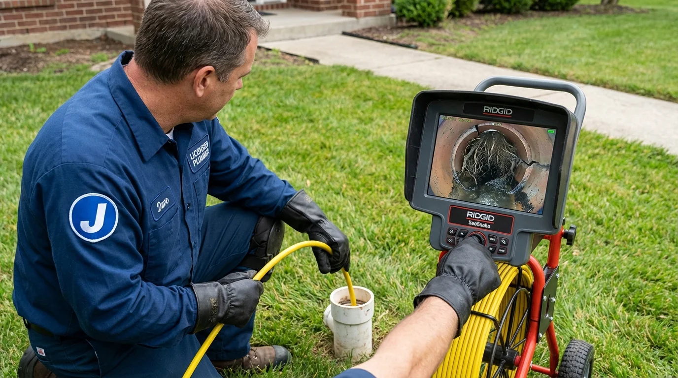 Sewer camera inspection being performed by Johns Plumbing LLC in San Benito
